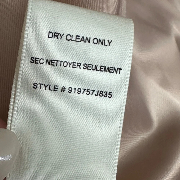 REBECCA TAYLOR Wool Silk Blazer Herringbone Peplum Double Breasted Gray, Size 10 - Picture 13 of 16